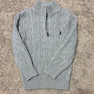 Like New Polo by Ralph Lauren Gray Cable Knit Boy's Sweater